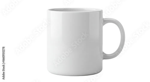 Blank white coffee mug isolated on white background perfect for branding or design mockups