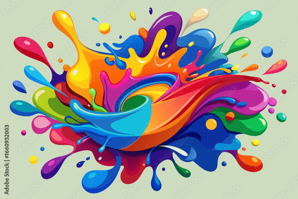 Vibrant abstract paint splash explosion of colors Vibrant abstract paint splash explosion of colors