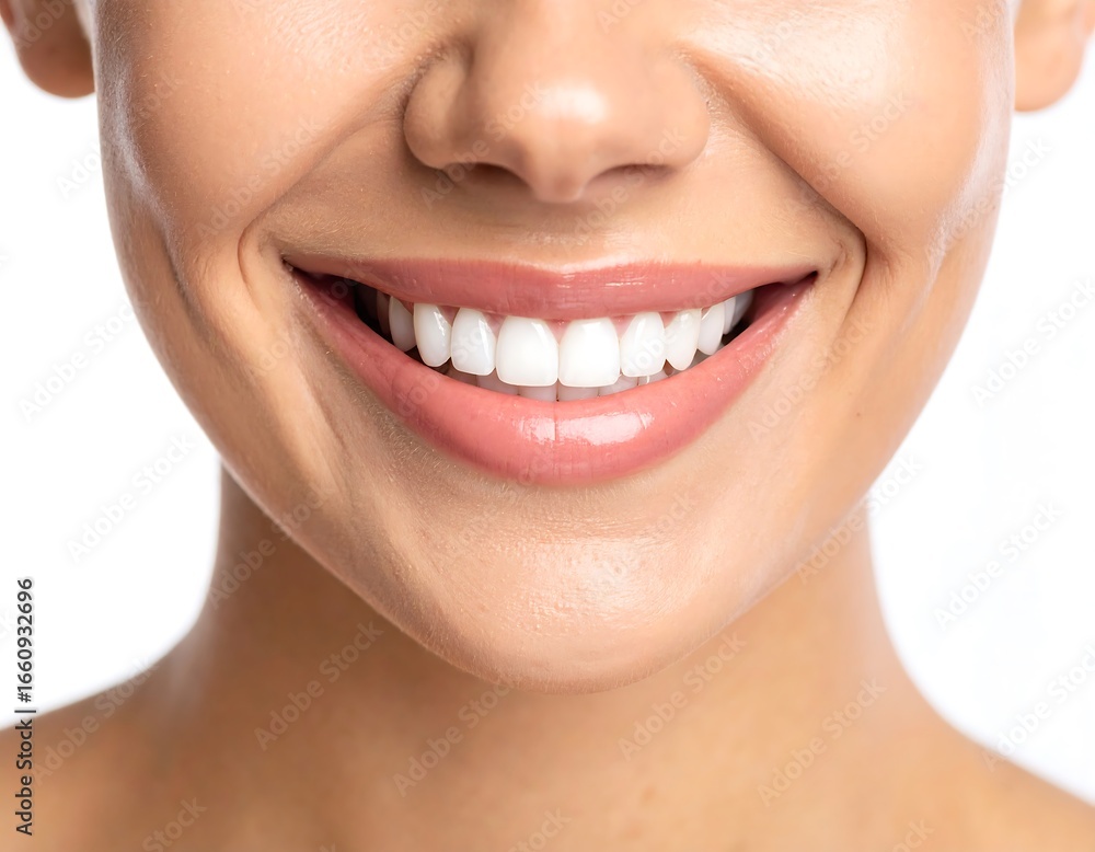 Obraz premium Womans bright with healthy smile.