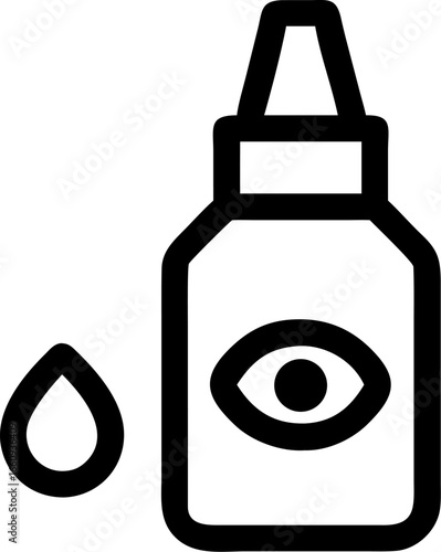 Modern outline style eye drops icon for medical and health use