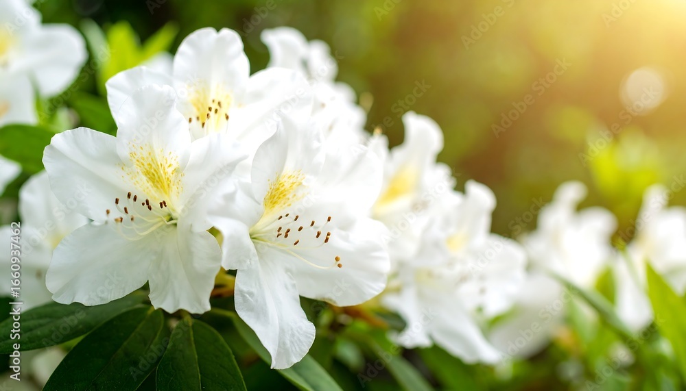 Obraz premium Close-up of white azaleas in bloom