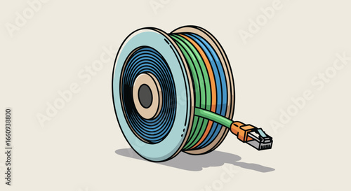 Ethernet Cable Spool - Network Connection