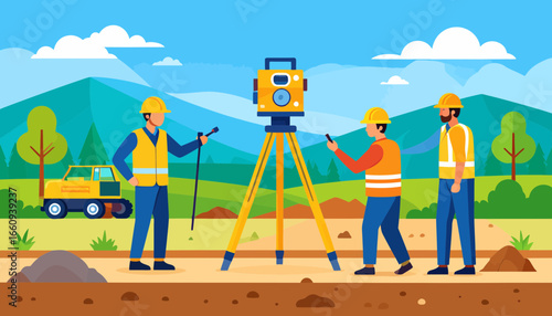 Surveyors at Work: Land Measurement and Construction Planning