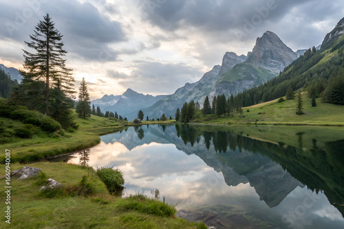 lake and mountains