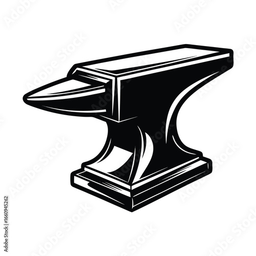 Blacksmith anvil isolated on white background with clean lines metalwork forging