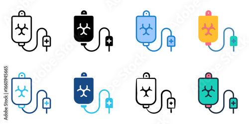 Chemotherapy icon set multiple style collection 
