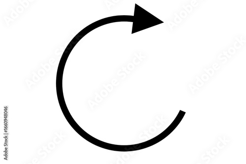 black round circle arrow clockwise direction
