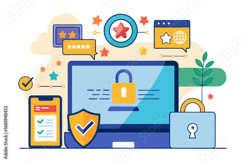 Digital security and online protection concepts