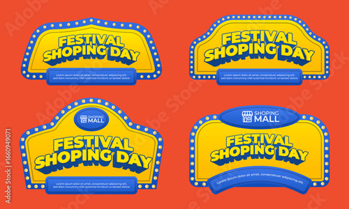 Trendy Logo Festival Shoping Sale Design Vector Creative