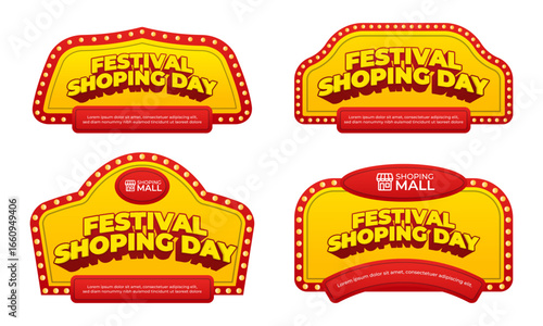 Trendy Logo Festival Shoping Sale Design Vector Creative