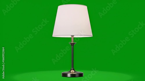 Table lamp against green screen