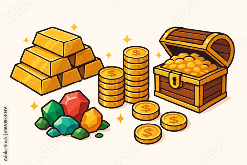 treasure chest with golden coins