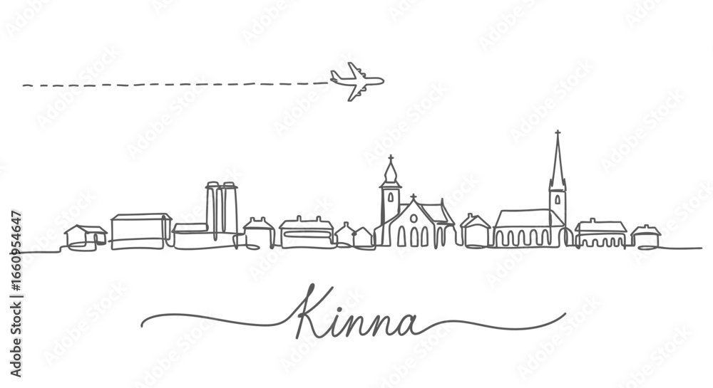 Obraz premium Kinna Skyline Line Art Travel.