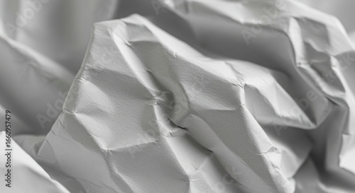 Abstract Crumpled White Paper Texture Background
