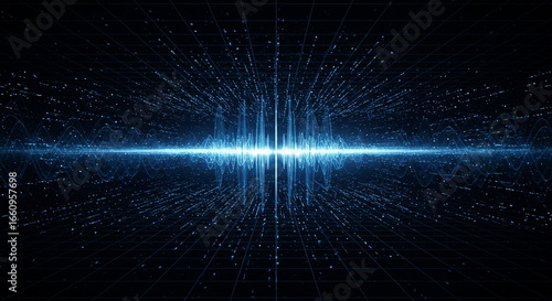 Abstract Digital Waveform Visualization Background