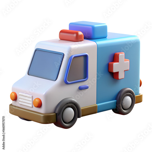3d toy ambulance car medical vehicle illustration