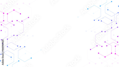 White background with hexagon pattern banner design. Technology hexagonal hi tech digital background. Healthcare technology, innovation medicine, health, science and research.