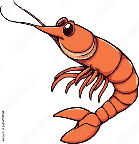 Cute cartoon a illustrator vector prawn