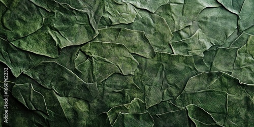 Wallpaper Mural A close-up shot of crumpled, aged paper with a dark green hue. The paper exhibits a heavily textured surface, displaying deep folds, creases Torontodigital.ca