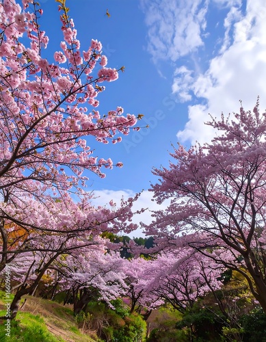 Wallpaper Mural Cherry blossoms under a vibrant spring sky Torontodigital.ca