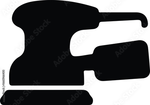 Illustrator Vector Electric sheet sander tool industrial instrument silhouette