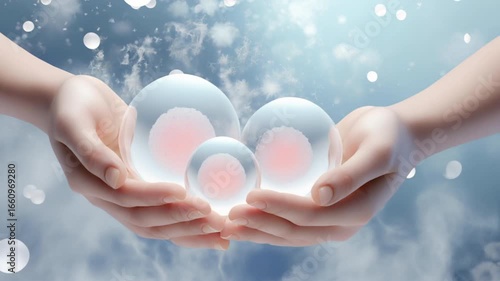 3D Animation of Egg Freezing and Cryopreservation. Stem Cell Freezing and Preservation. Medical Illustration. 