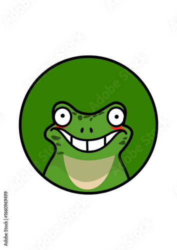 Illustration of a frog inside a circle