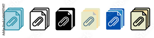 Attach File Multi Style Mini Illustration Icon. Use For Modern Concept, Print, Ui, Ux Kit, Web And App Development. Vector Related To Office, Education, Examination And More