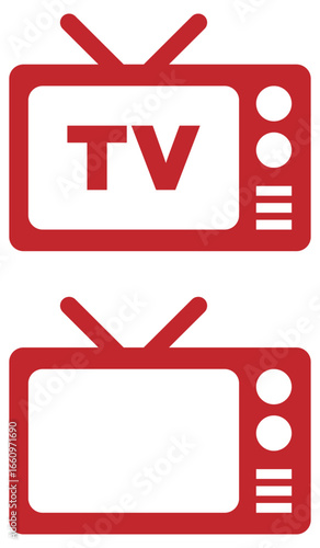 テレビのアイコン 赤