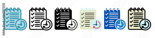 Daily Plan Multi Style Mini Illustration Icon. Use For Modern Concept, Print, Ui, Ux Kit, Web And App Development. Vector Related To Office, Education, Examination And More