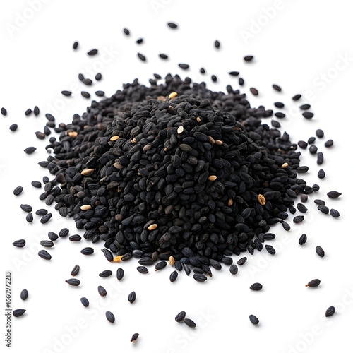 Dried nigella seeds, known as kalonji, have a slightly bitter, peppery flavor, used in breads, curries,