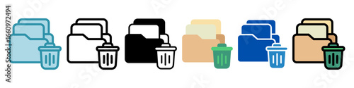 Delete Multi Style Mini Illustration Icon. Use For Modern Concept, Print, Ui, Ux Kit, Web And App Development. Vector Related To Office, Education, Examination And More