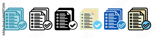 Done Task Multi Style Mini Illustration Icon. Use For Modern Concept, Print, Ui, Ux Kit, Web And App Development. Vector Related To Office, Education, Examination And More