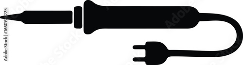 Illustrator Vector Soldering iron tool for electronics repair silhouette