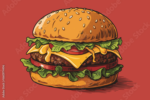 A classic cheeseburger with fresh toppings.