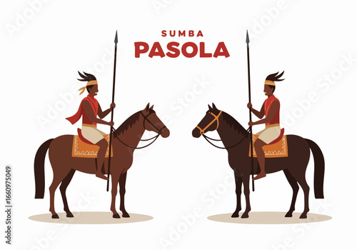 Sumba Pasola horse riders traditional ceremony