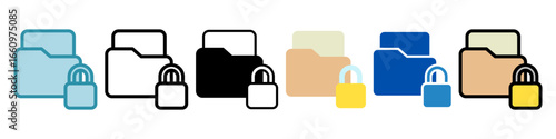 Lock File Multi Style Mini Illustration Icon. Use For Modern Concept, Print, Ui, Ux Kit, Web And App Development. Vector Related To Office, Education, Examination And More