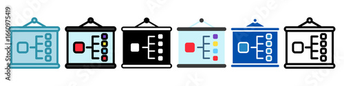 Plan Board Multi Style Mini Illustration Icon. Use For Modern Concept, Print, Ui, Ux Kit, Web And App Development. Vector Related To Office, Education, Examination And More