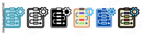 Project Plan Multi Style Mini Illustration Icon. Use For Modern Concept, Print, Ui, Ux Kit, Web And App Development. Vector Related To Office, Education, Examination And More