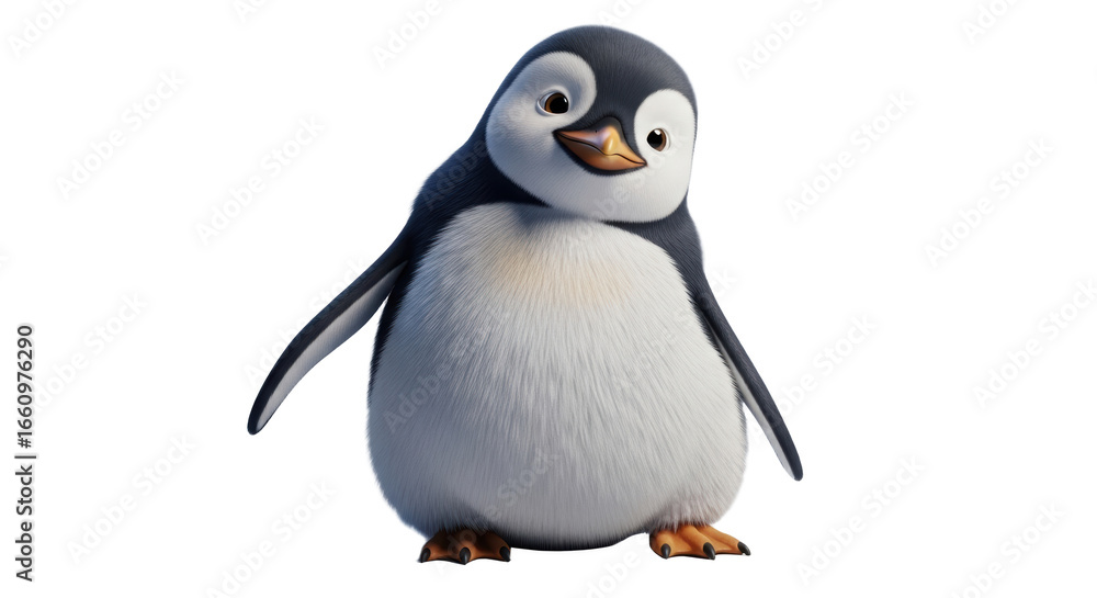 Obraz premium Adorable Penguin Chick: A Cute Antarctic Friend