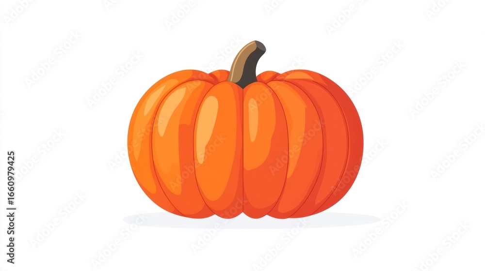 Obraz premium Cartoon Pumpkin Illustration Against White Background