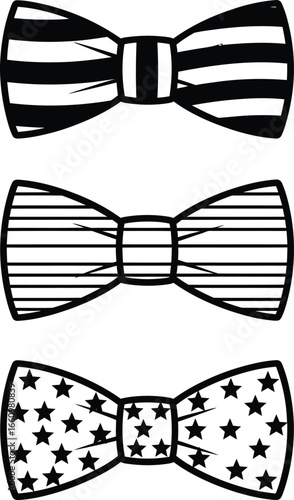 Bow Tie Line Art Vector Set