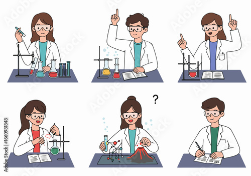 Science students conducting experiments in a lab