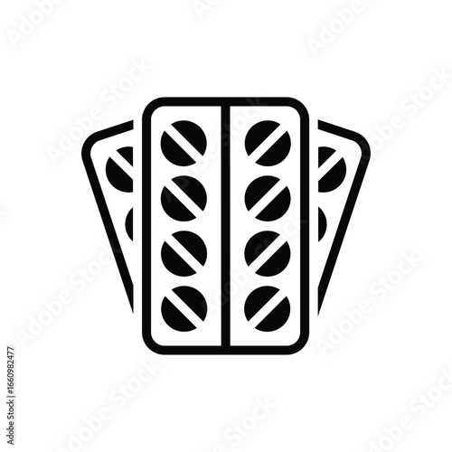 Black solid icon for the pill