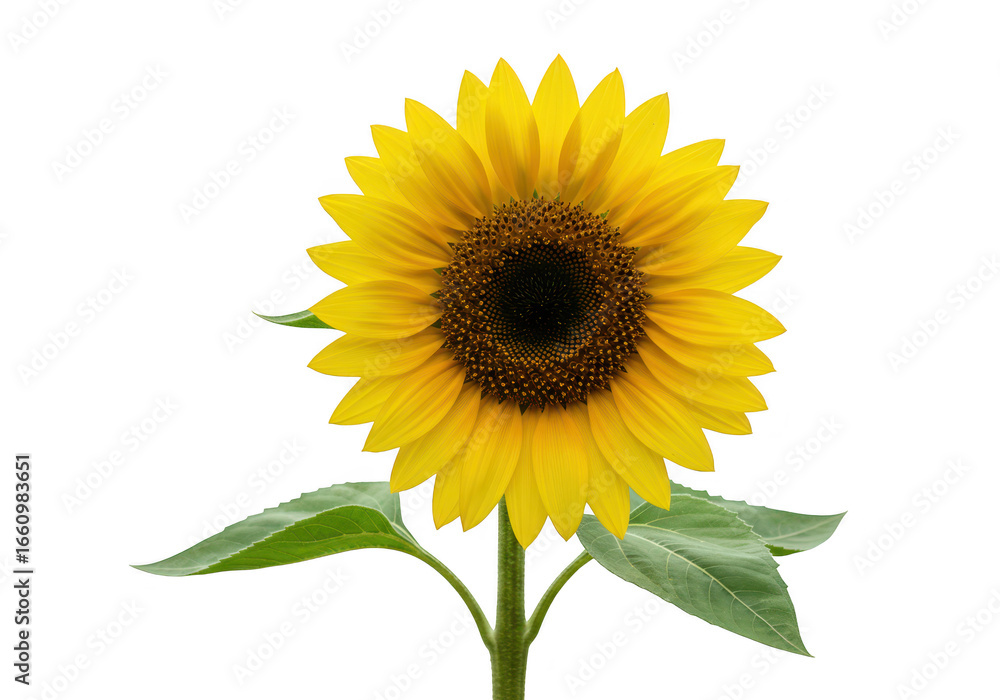 Obraz premium Yellow sunflower isolated on transparent background