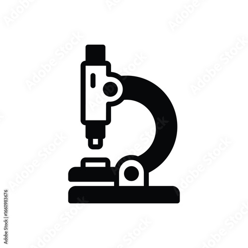 Black solid icon for microscope
