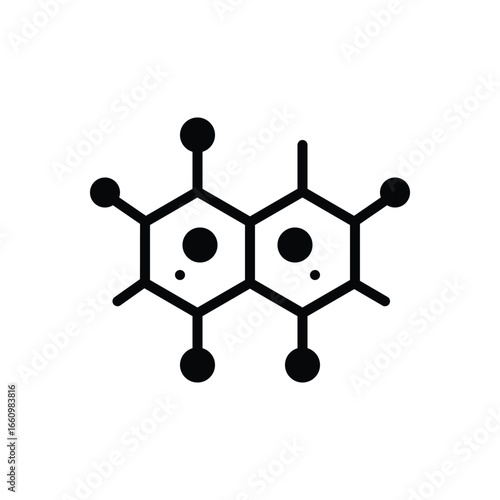 Black solid icon for molecular chemistry