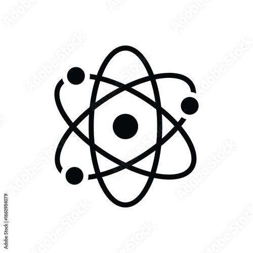 Black solid icon for nuclear chemistry