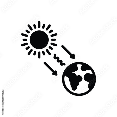 Black solid icon for radiation