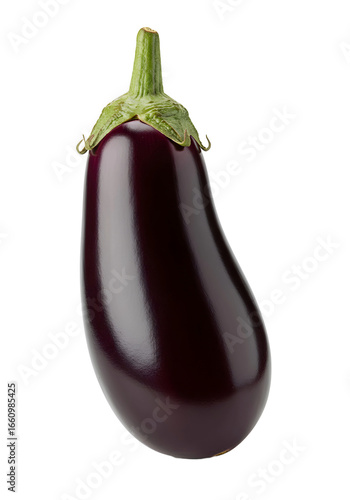 Fresh whole deep purple eggplant isolated
